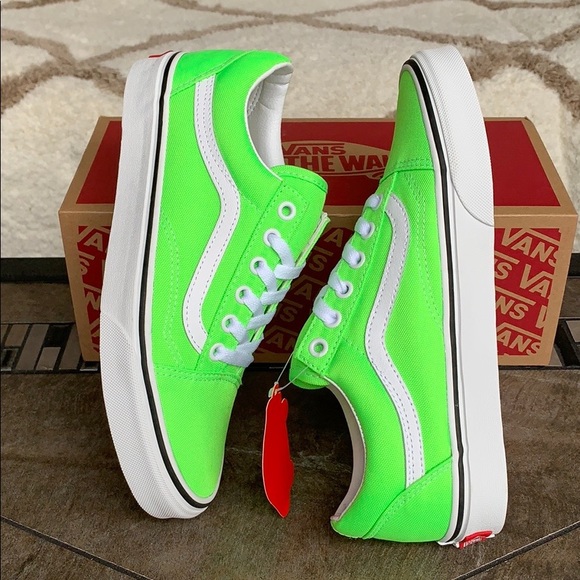 VANS OLD SKOOL NEON GREEN GECKO/TRUE WHITE WMNS - Picture 11 of 16